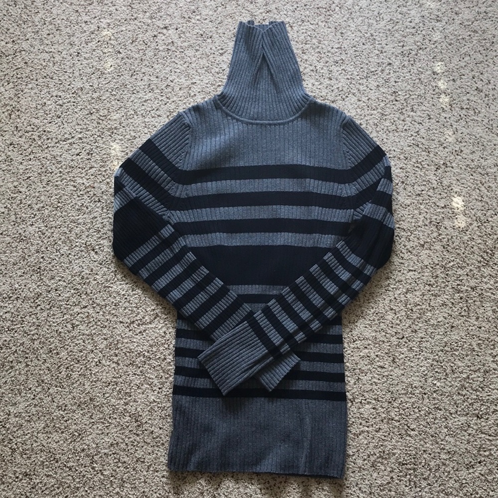 Striped turtleneck sweater